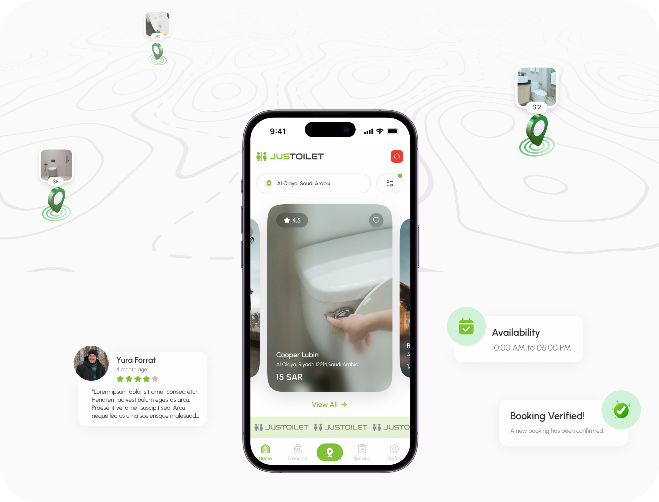 JusToilet App Interface
